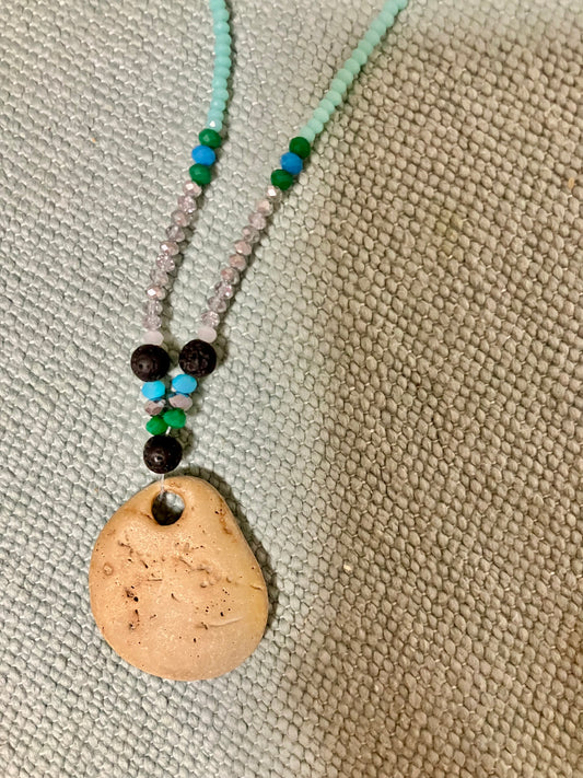 One of a Kind Hand - Picked Beach Stone Necklace