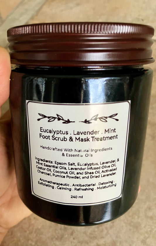 Eucalyptus, Mint & Lavender Foot Scrub and Mask.