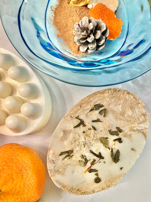 Gift Boxed Handmade Massage Soap Bar With Loofah