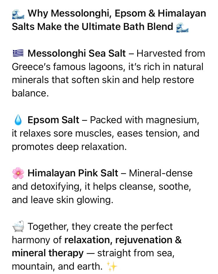 Therapeutic Bath Salt - Θεραπευτικά Αλατια για το Μπάνιο.