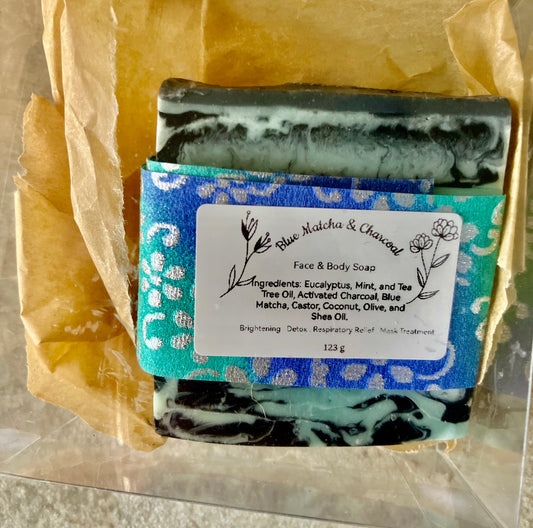 Matcha & Charcoal Swirl Face & Body Soap
