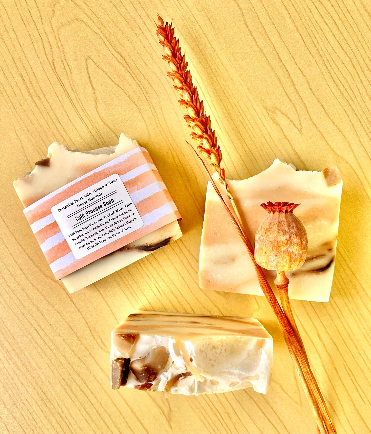 Autumn Glow Cold Process Soap - Φθινοπωρινή Λάμψη Σαπούνι Ψυχρή Μεθοδος- Face & Body - Σώμα και Πρόσωπο